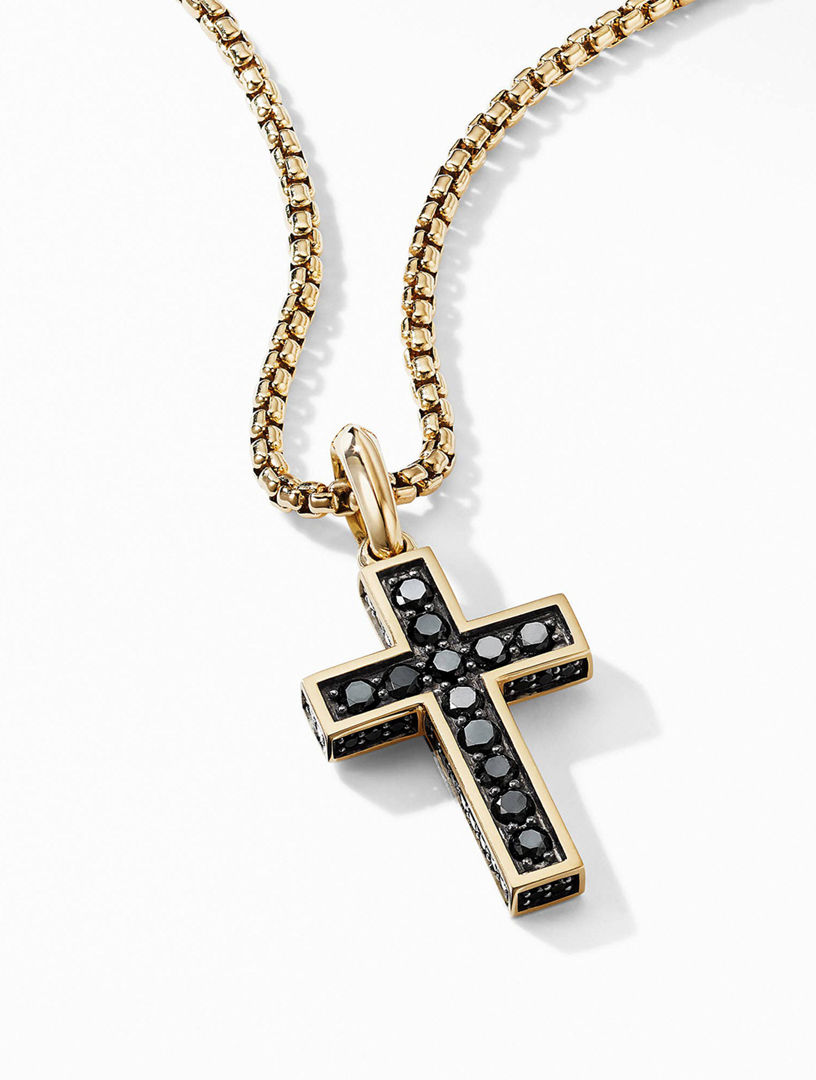 David yurman black hot sale diamond cross necklace