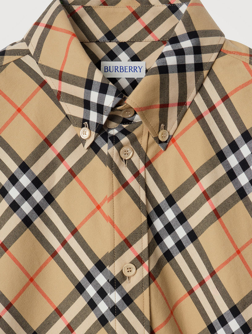 BURBERRY Relaxed Fit Check Cotton Flannel Shirt | Holt Renfrew