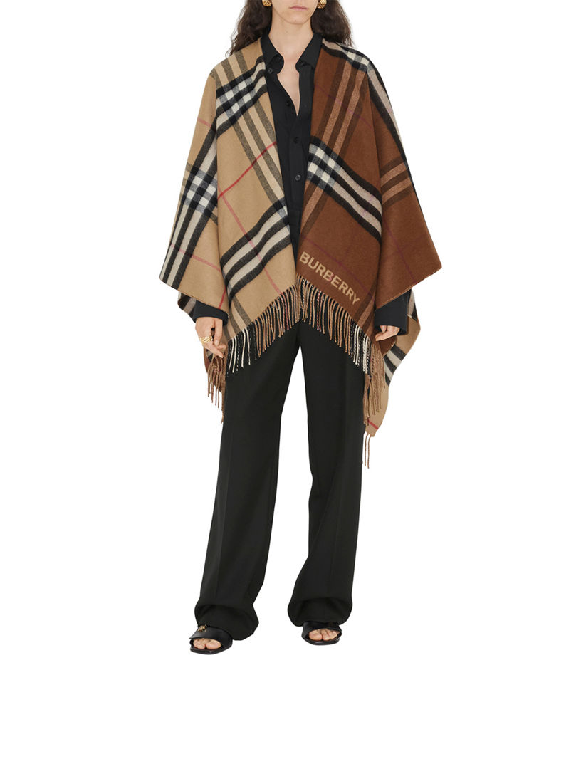 Burberry check hot sale poncho