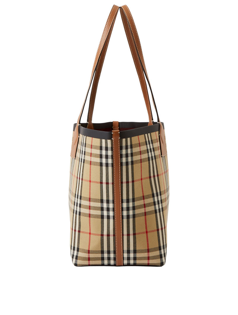 Brown check hotsell tote bag