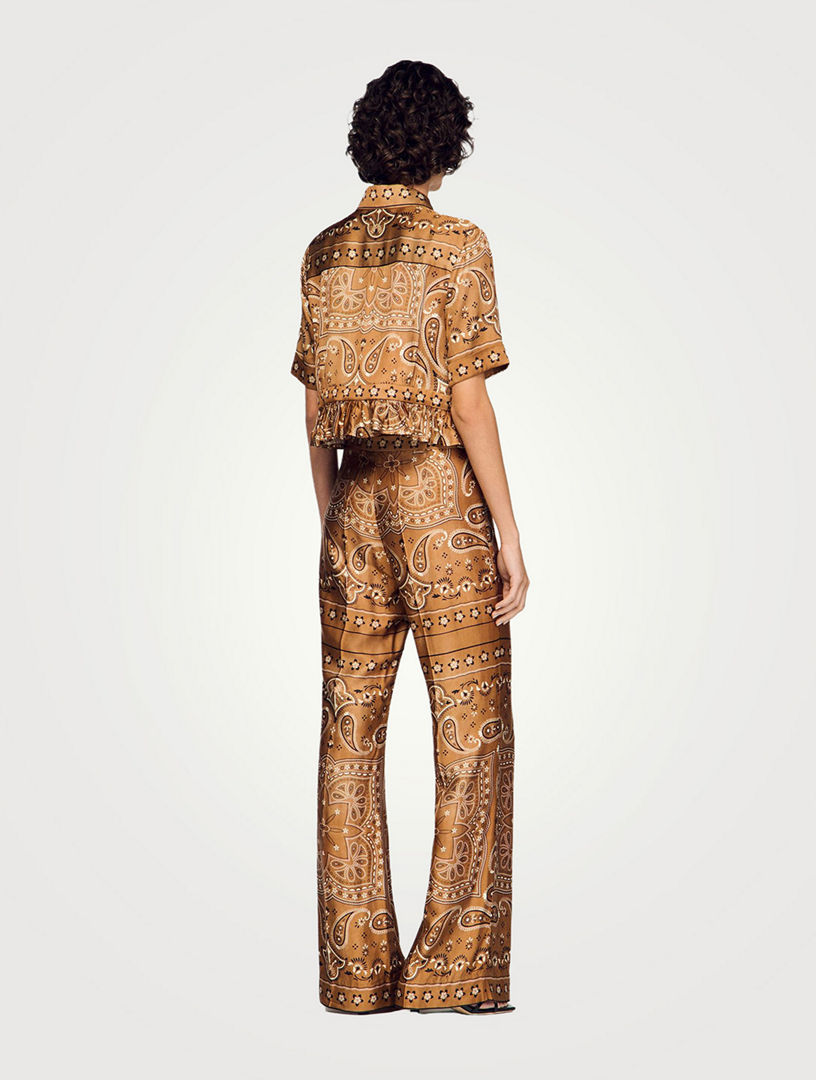 SANDRO Bandana Print Cropped Shirt | Holt Renfrew