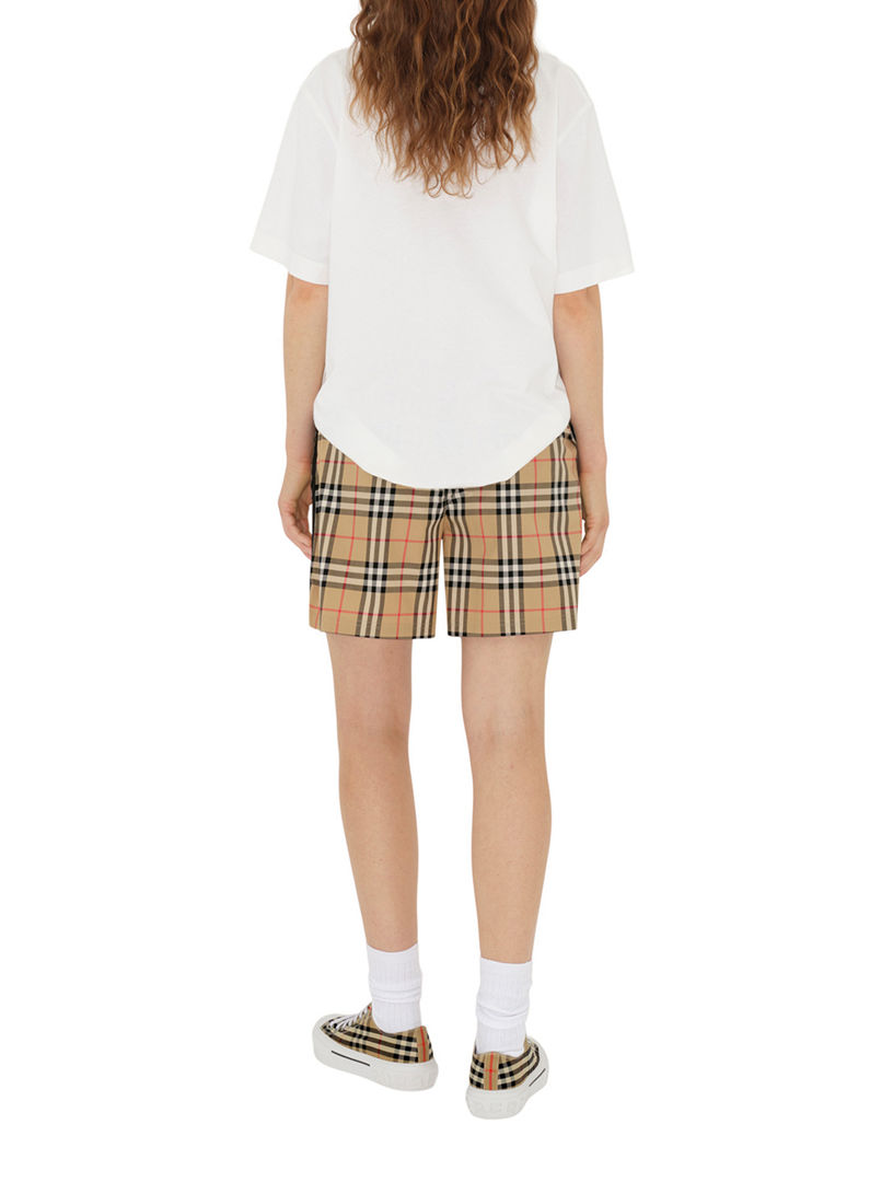 Check Stretch Cotton Shorts