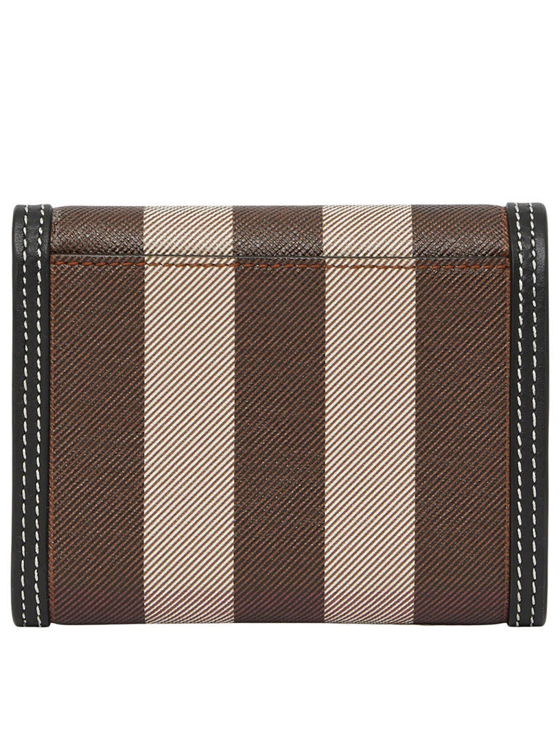 Quilted Leather Small Lola Folding Wallet in Oat Beige - Women