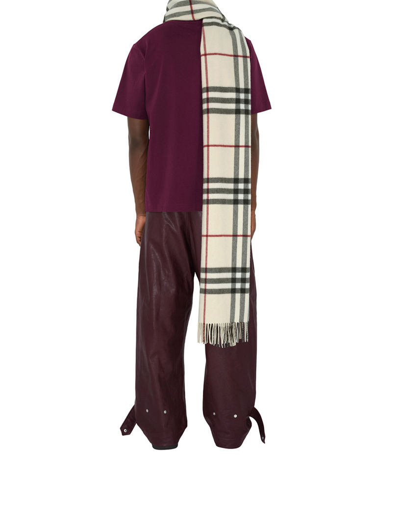 Wide Check Cashmere Scarf
