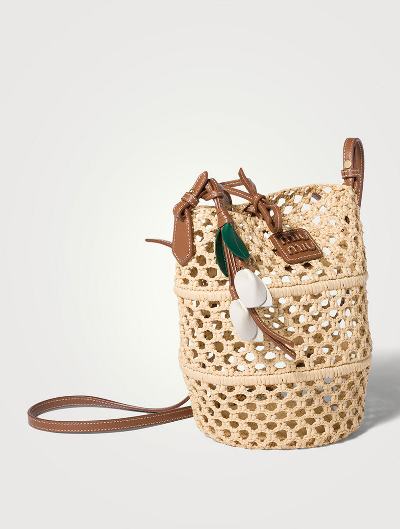 MIU MIU Raffia Crochet Pouch | Holt Renfrew