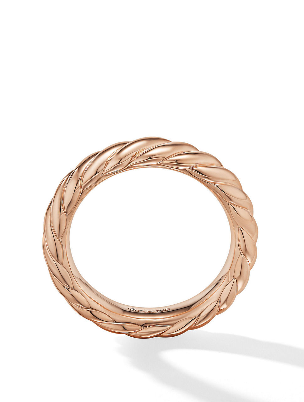 Sculpted Cable Band Ring 18k Rose Gold, 4.6mm