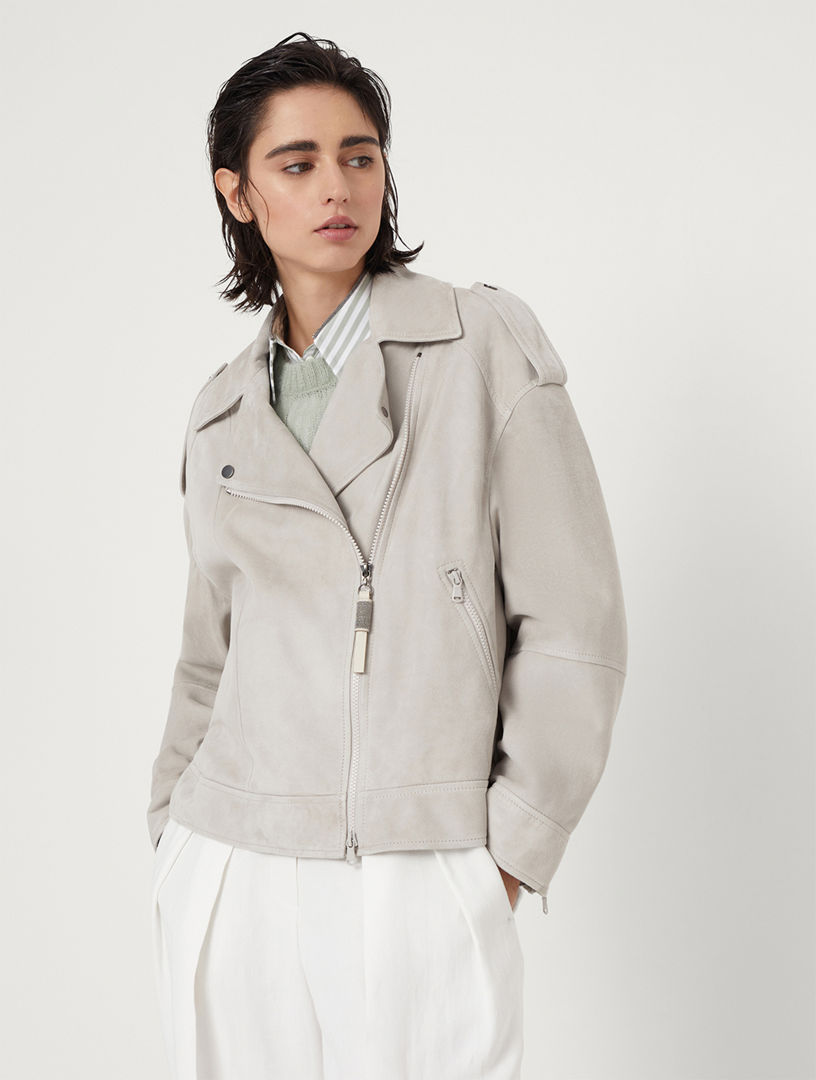 Holt suede biker clearance jacket