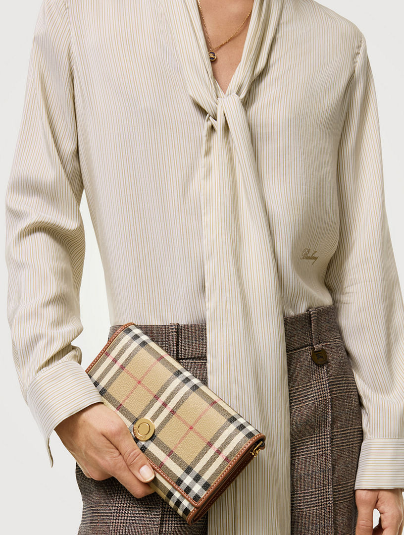 BURBERRY Check Chain Strap Wallet | Holt Renfrew