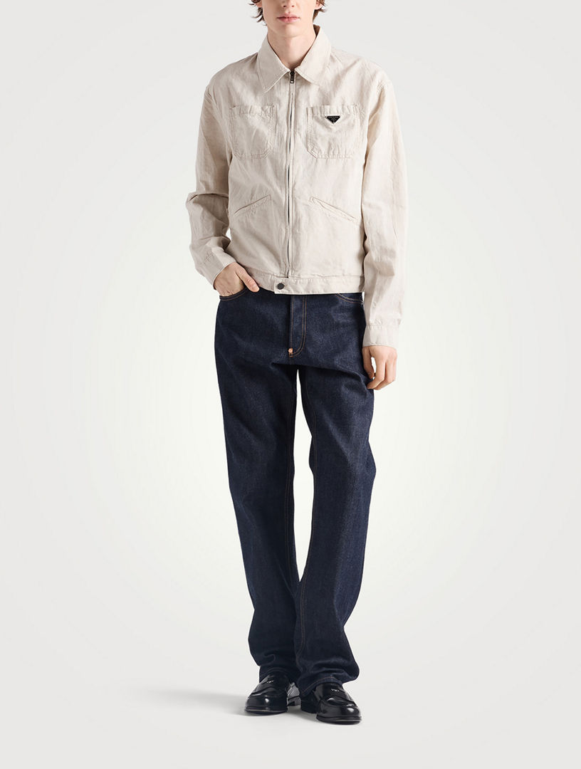 PRADA Chambray Blouson Jacket | Holt Renfrew