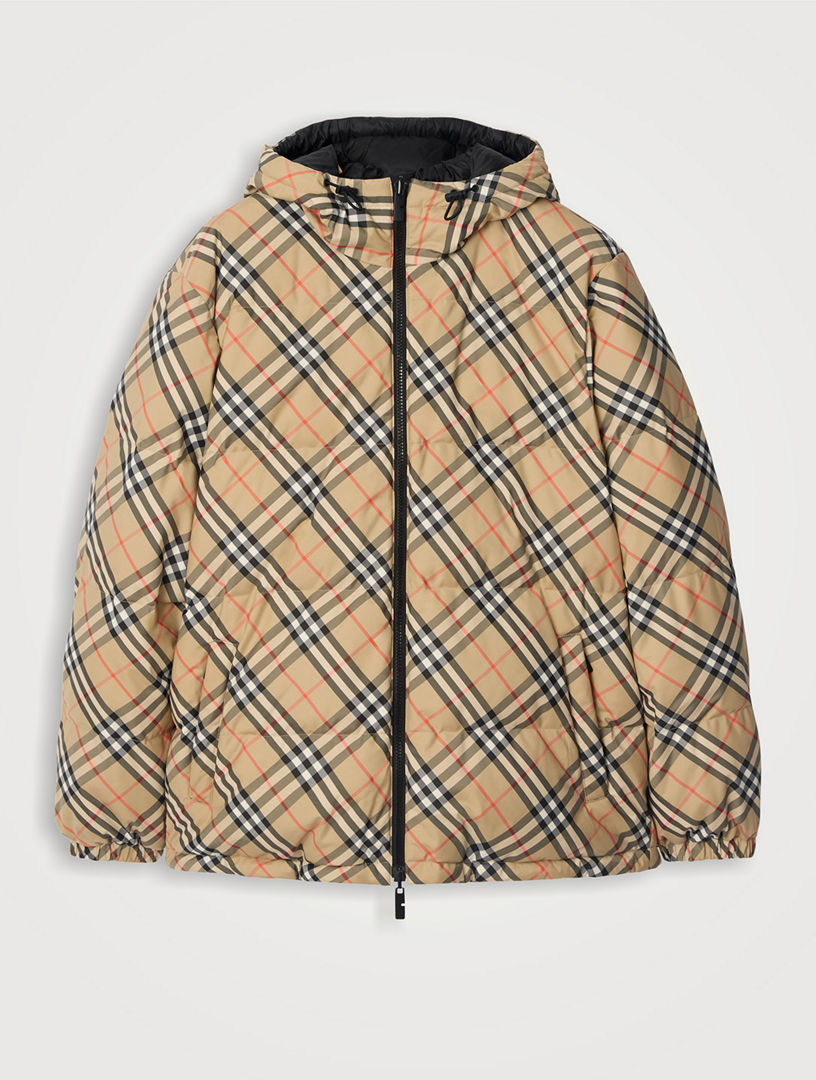 BURBERRY Reversible Check Hooded Puffer Jacket | Holt Renfrew