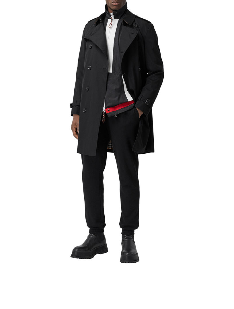 【正規店にて修理完了】BURBERRY THE KENSINGTON NWT BURBERRY KENSINGTON Mid Length Trench Coat /Leather