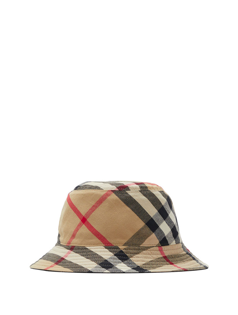 Burberry Reversible Cotton Blend Bucket Hat L Beige