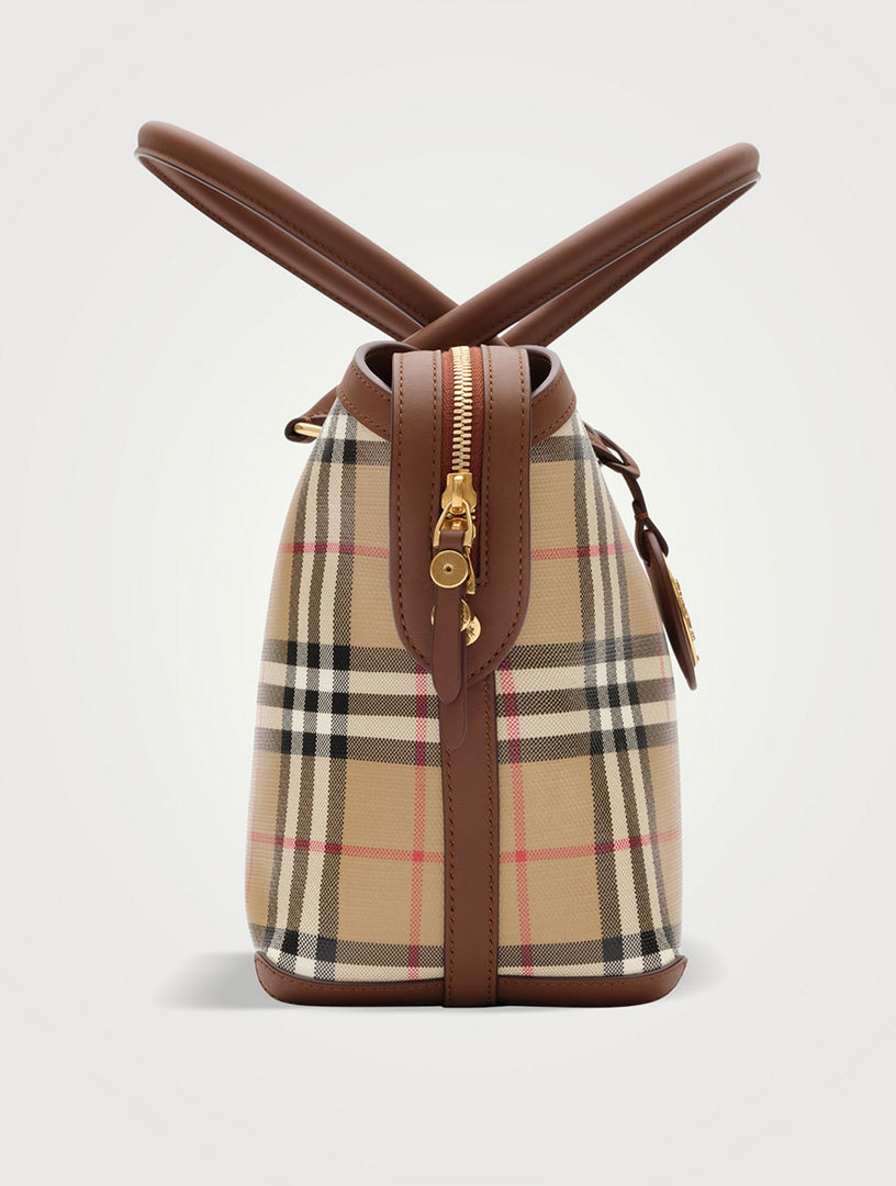 BURBERRY Small Check Zip Tote | Holt Renfrew
