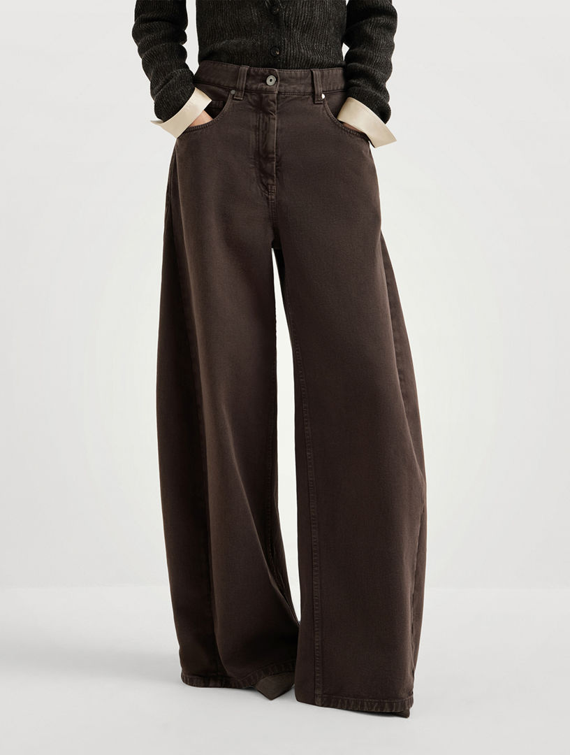 BRUNELLO CUCINELLI Wide Trousers With Monili | Holt Renfrew