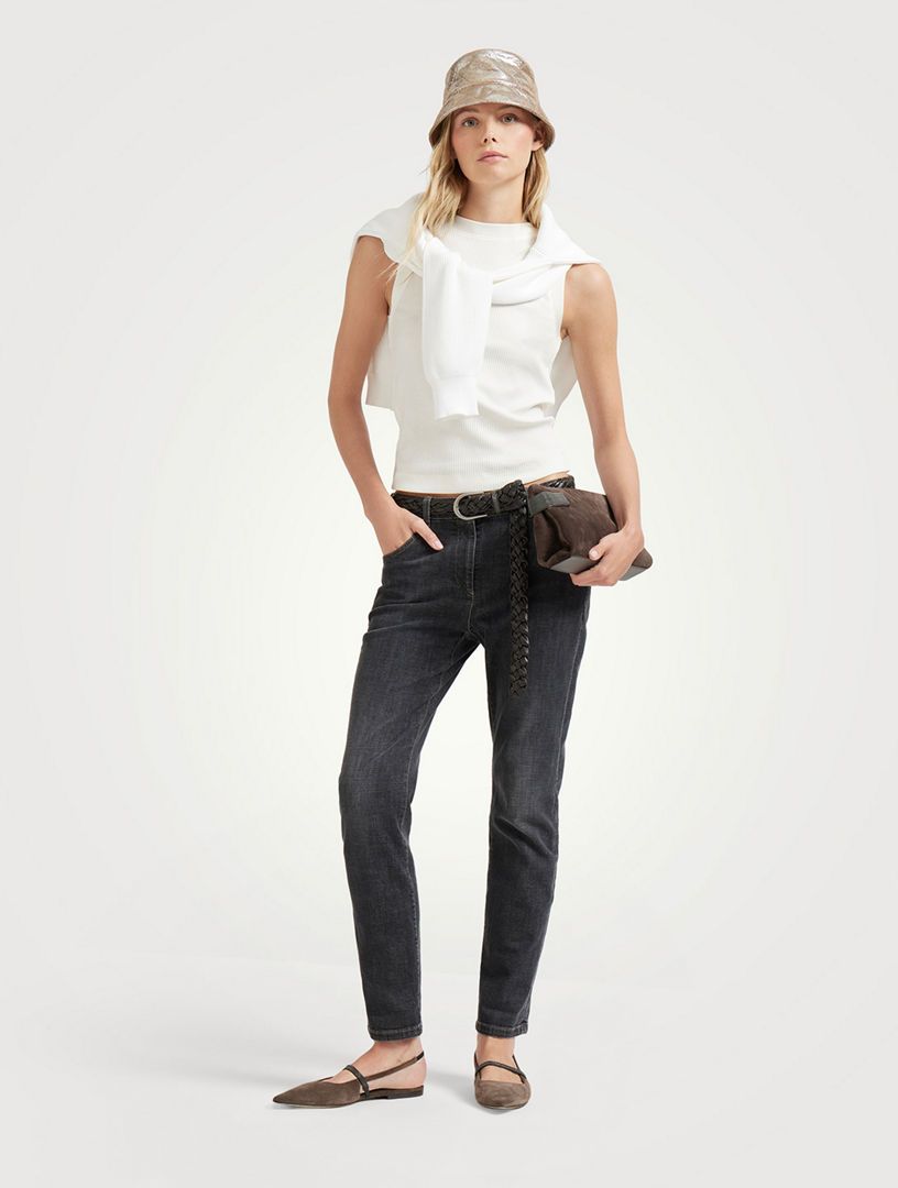 Pull Femme Brunello Cucinelli - Col V, Coton, Taille XXL - Neuf Avec Étiquettes