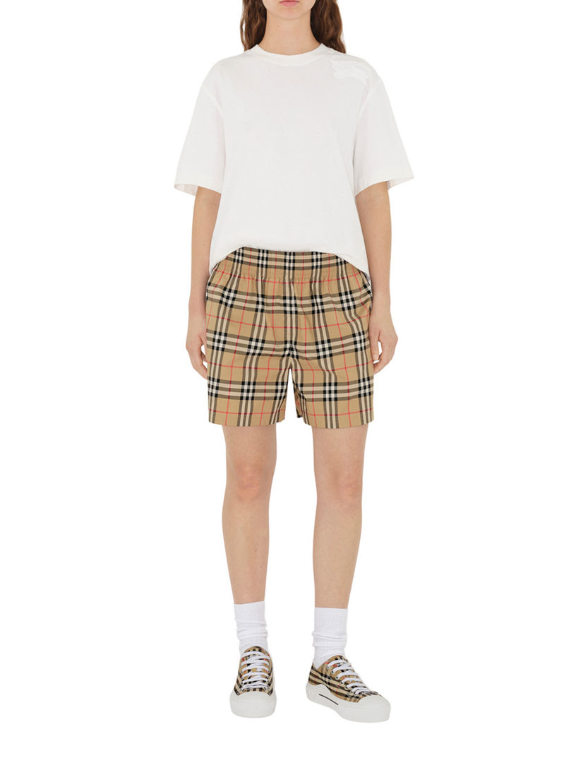 Check Stretch Cotton Shorts