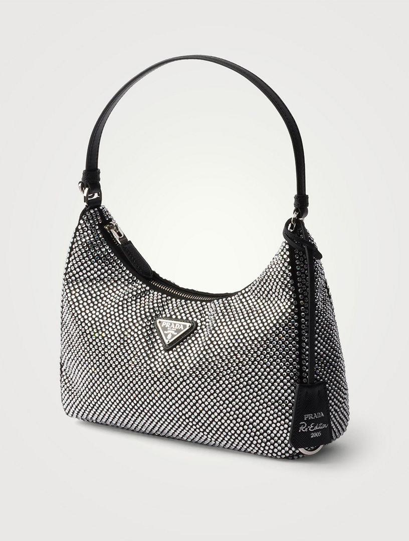 PRADA Prada Re-edition 2005 Mini Crystal-studded Satin Bag | Holt