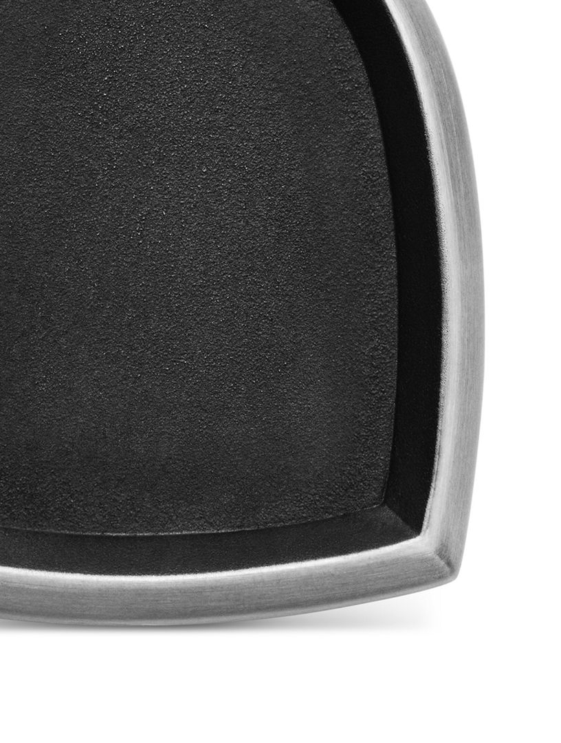 St. Anthony Amulet In Sterling Silver With Black Diamonds, 21.8mm