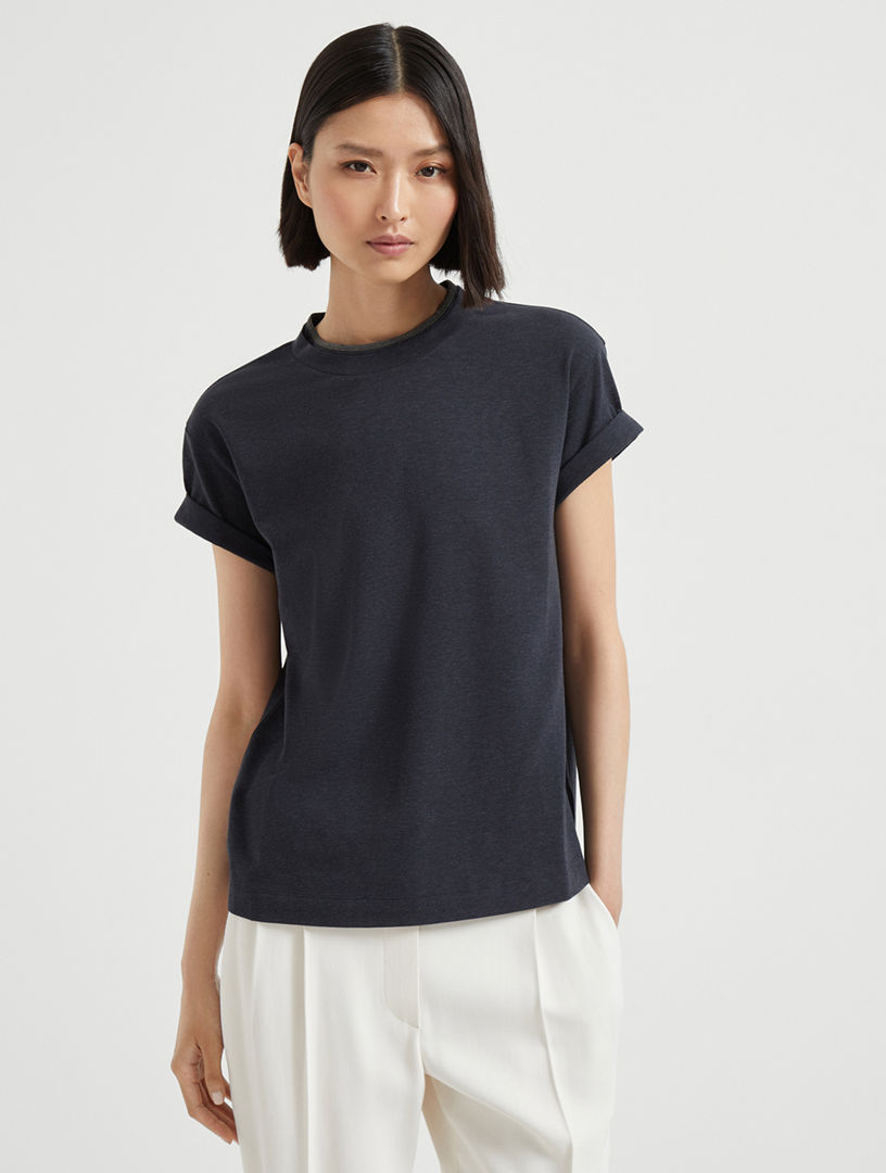 【正規品質保証】 Cotton CUCINELLI BRUNELLO Jersey Renfrew Holt | T-shirt トップス