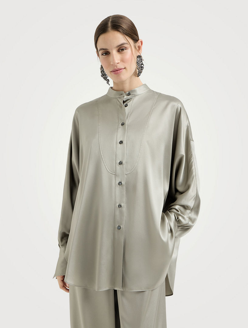 BRUNELLO CUCINELLI Mandarin-collar Shirt | Holt Renfrew