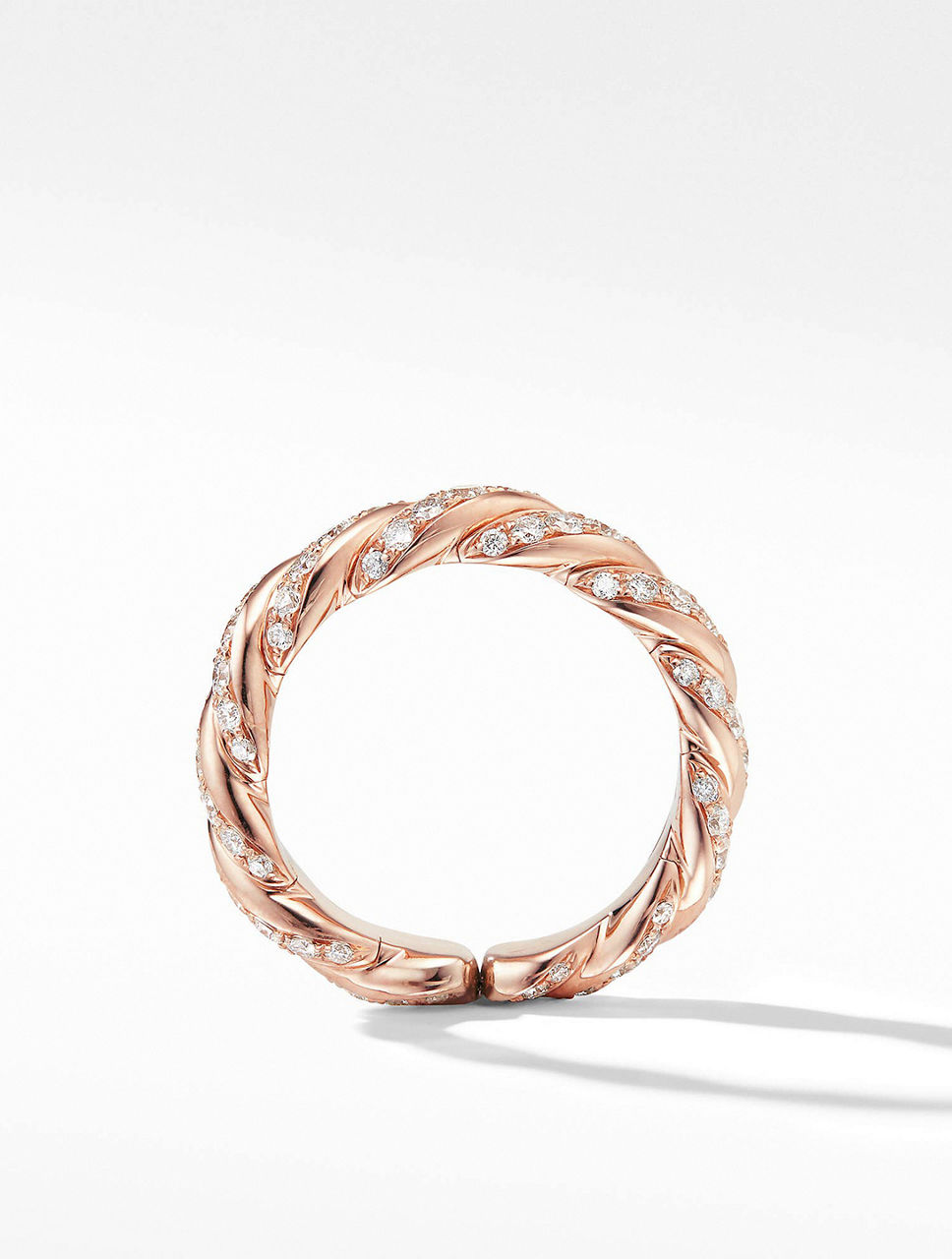 Pavéflex Band Ring In 18k Rose Gold With Diamonds