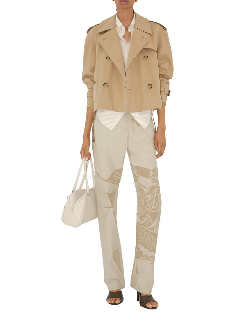 BURBERRY Cropped Gabardine Trench Jacket | Holt Renfrew