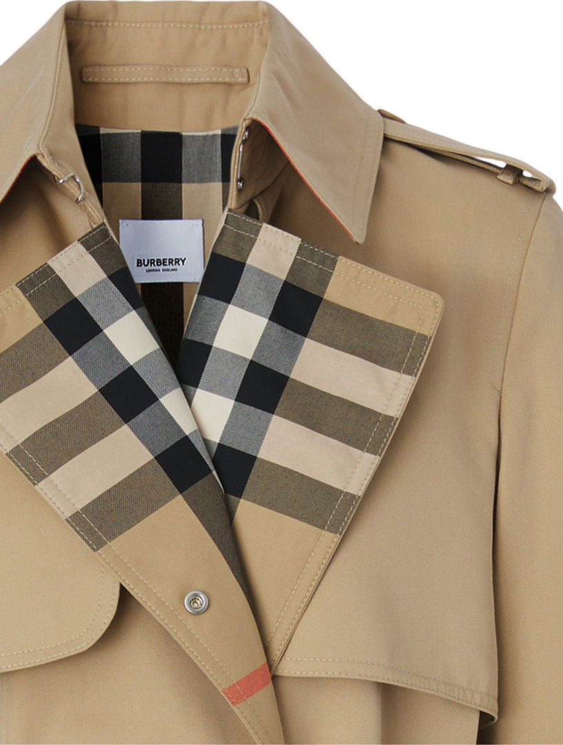 【BURBERRY】lady'sトレンチcoat キャスパージョン brownカラー BURBERRY Long Check Lapel Gabardine Trench Coat | Holt Renfrew