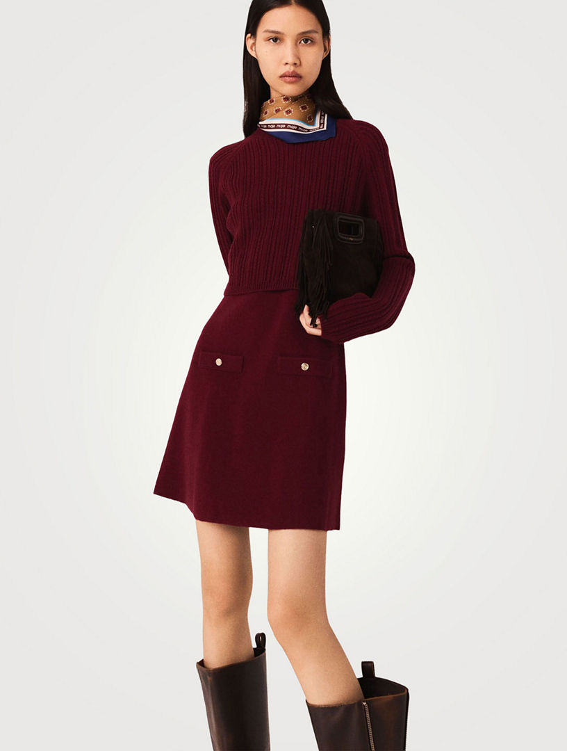 MAJE 2-in-1 Knit Mini Dress | Holt Renfrew