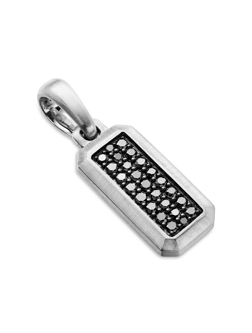 Streamline® Amulet In Sterling Silver With Black Diamonds, 17mm