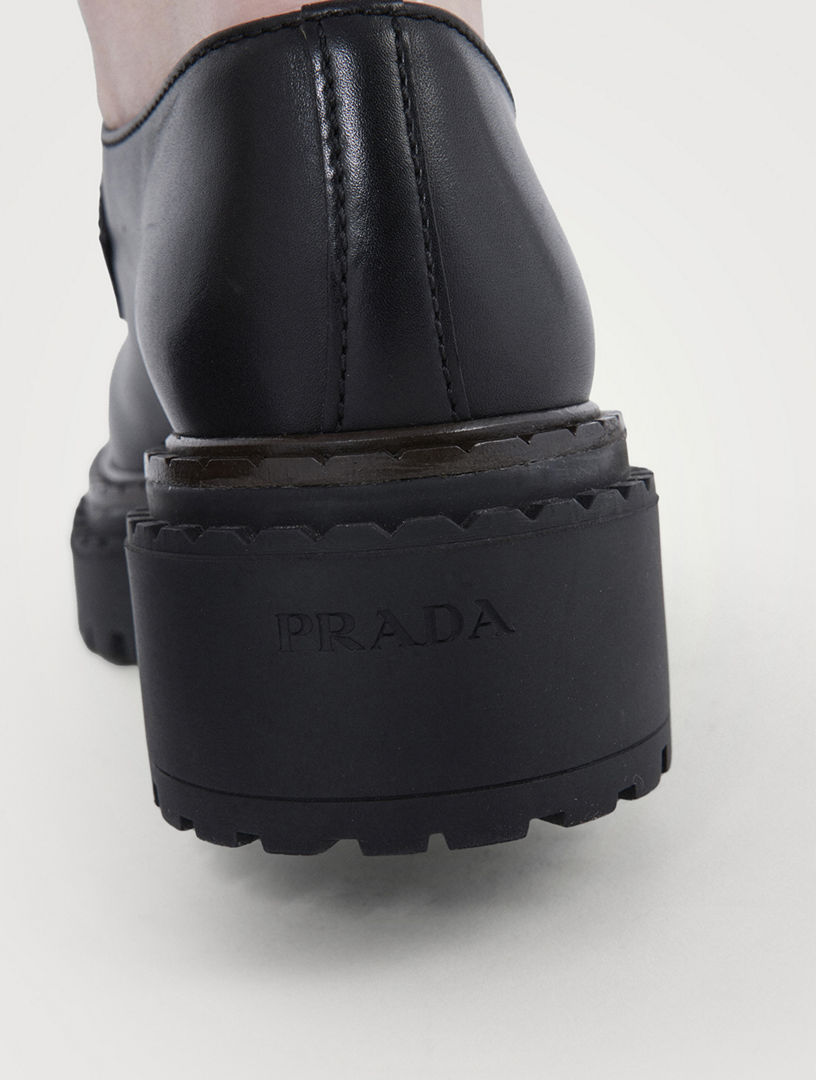 PRADA Double Chocolate Leather Loafers Holt Renfrew