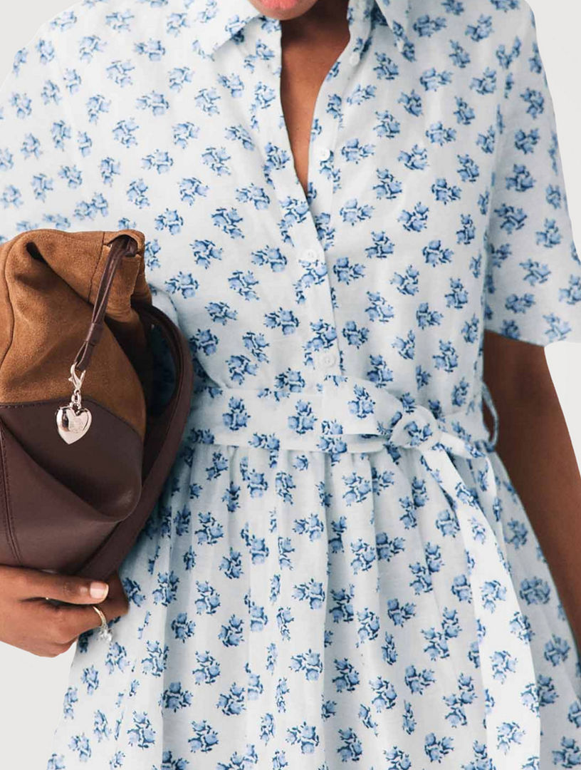 MAJE Short Patterned Linen-blend Dress | Holt Renfrew