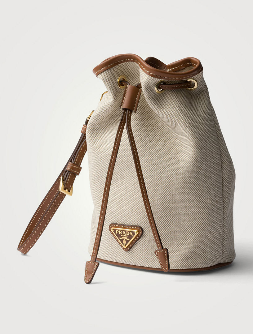 PRADA Canvas And Leather Pouch | Holt Renfrew