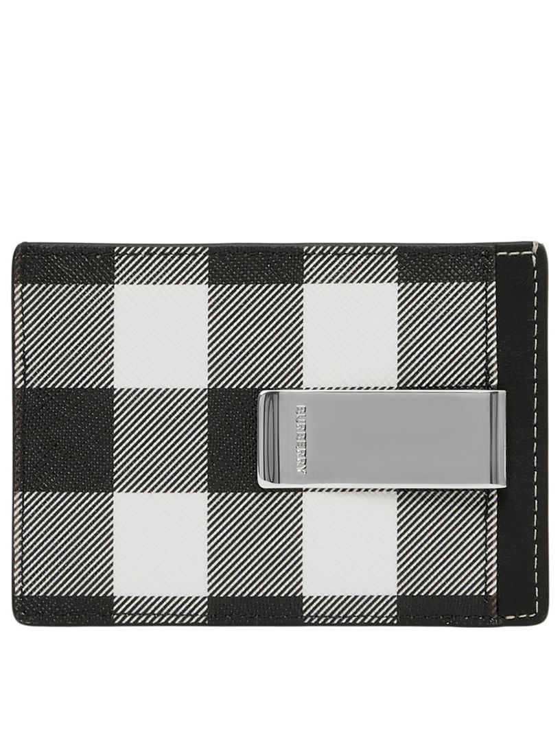 Burberry Navy and Black London Check Money Clip Card Holder Burberry