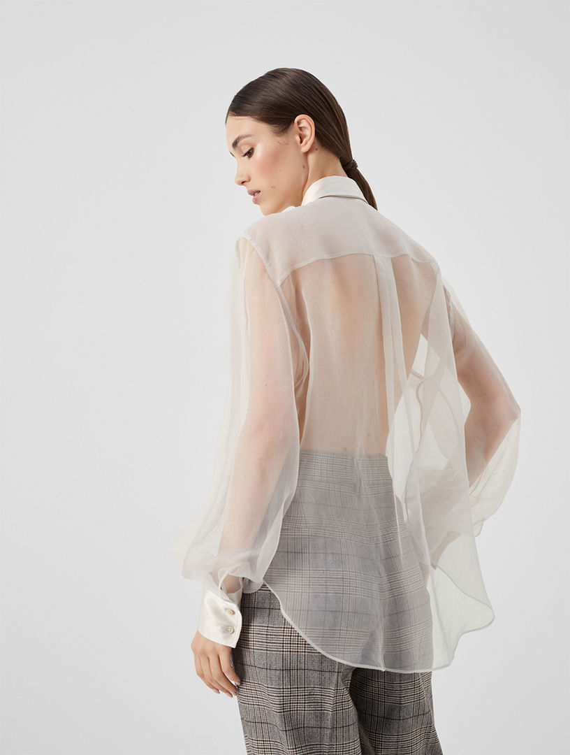 BRUNELLO CUCINELLI Crispy Silk Shirt With Bib | Holt Renfrew