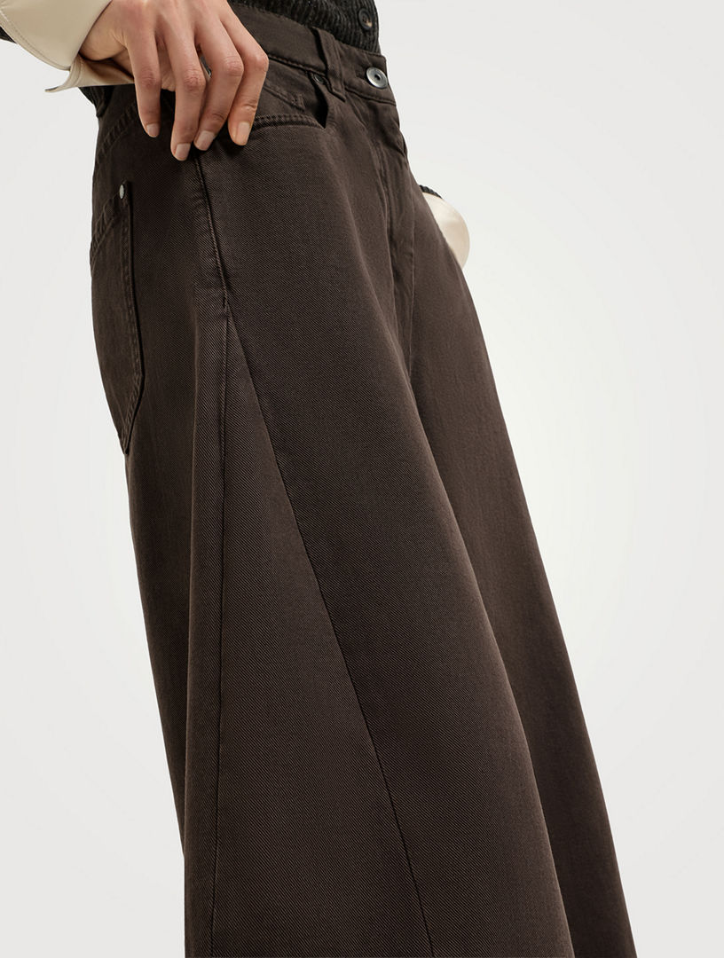 BRUNELLO CUCINELLI Wide Trousers With Monili | Holt Renfrew
