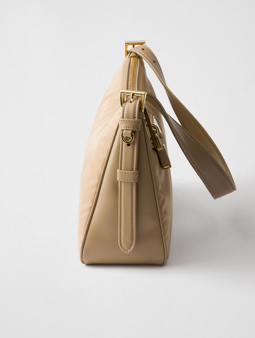 PRADA Prada Aimée Large Re-nylon And Leather Shoulder Bag