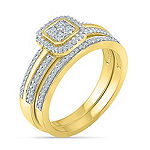 Womens 1/3 CT. T.W. Genuine White Diamond 10K Gold Bridal Set
