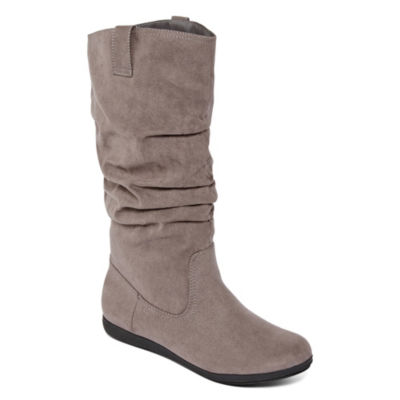 grey slouch boots flat
