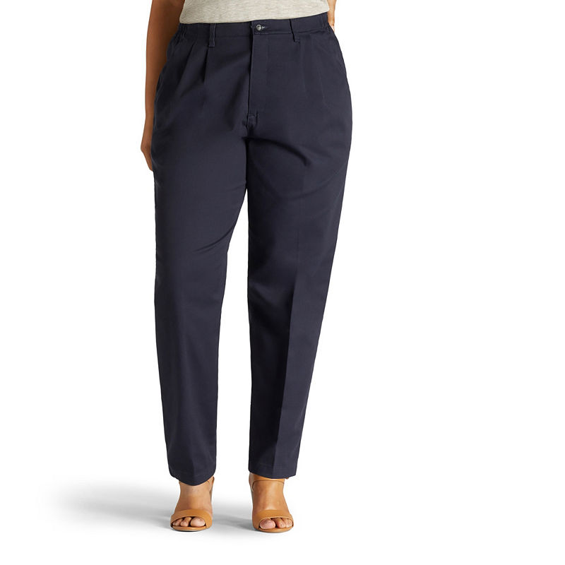 Lee Side-Elastic Twill Pants - Plus, Womens, Size 16W, Blue ...