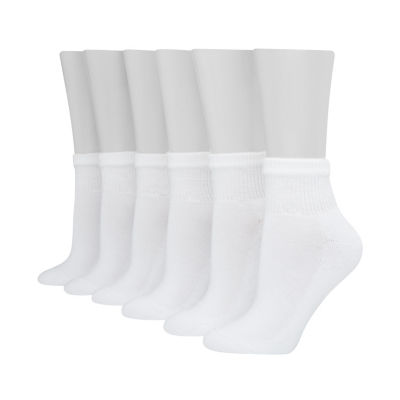 Hanes 6 Pair Quarter Socks Womens, Color White JCPenney