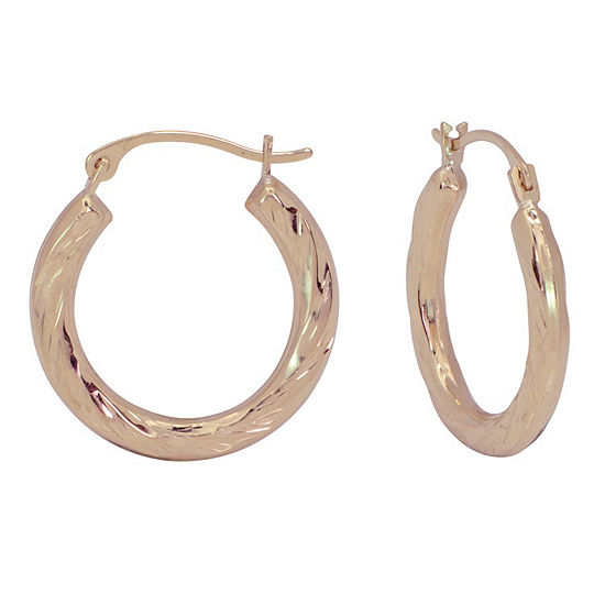 14K Gold 18mm Hoop Earrings