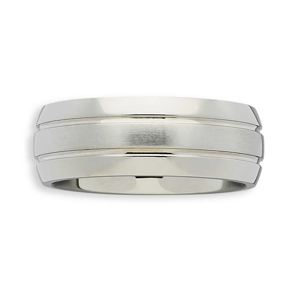 Mens Double Grooved Titanium Ring, Size 7.5   Direct