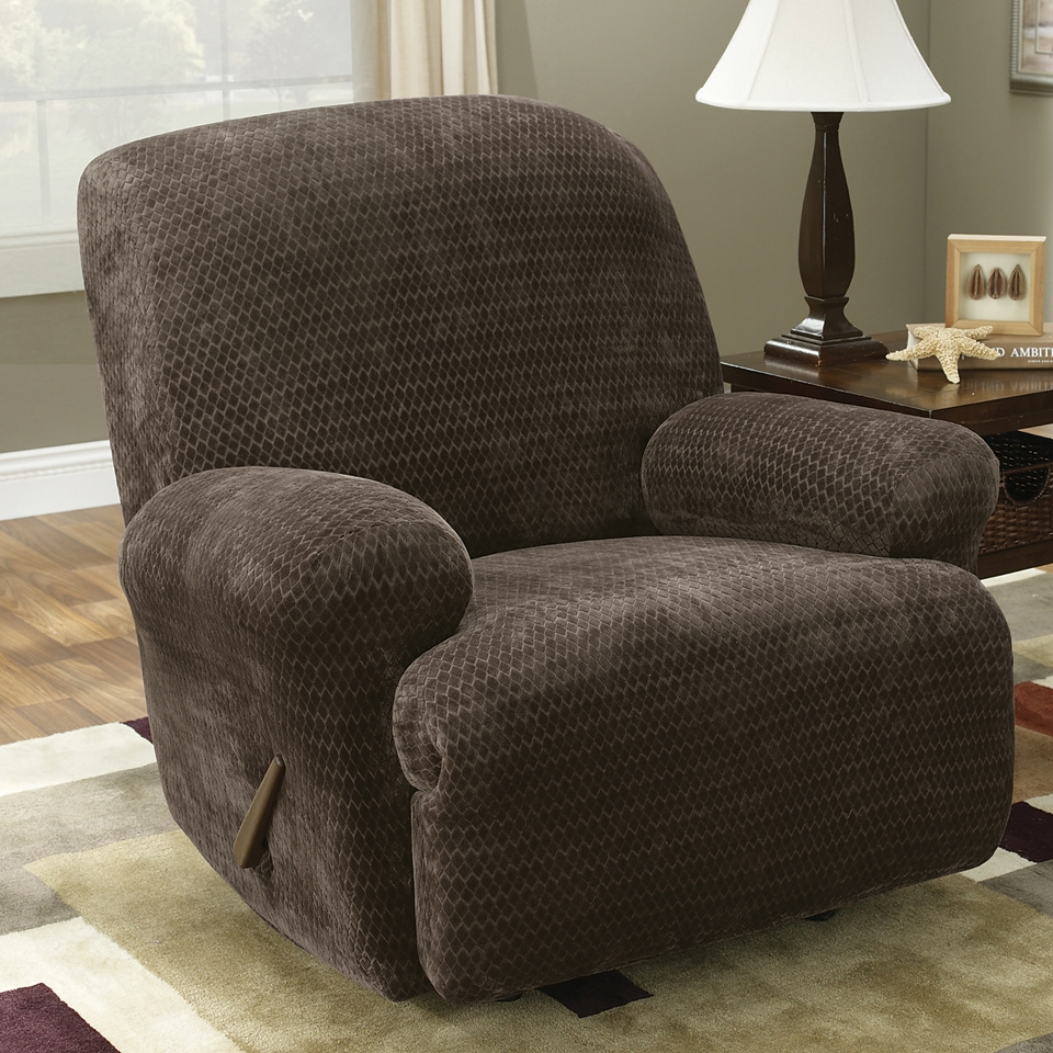 Sure Fit Royal Diamond Stretch Recliner Slipcover, Chocolate (Brown)