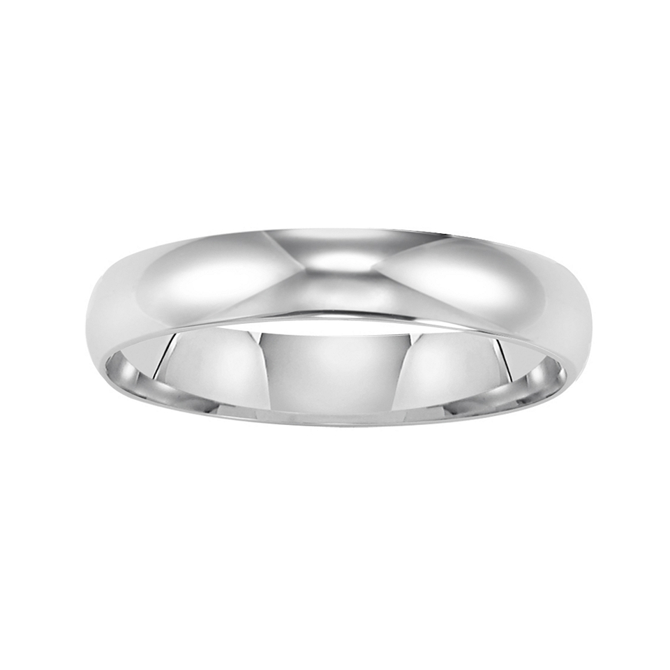 Womens 14K White Gold 4mm Wedding Band, Size   Direct