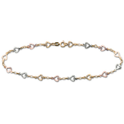 gold heart ankle bracelet