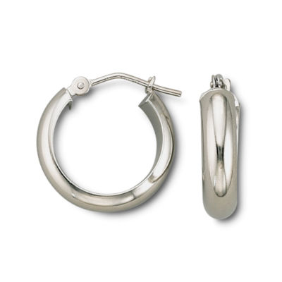 14K White Gold Hoop Earrings JCPenney
