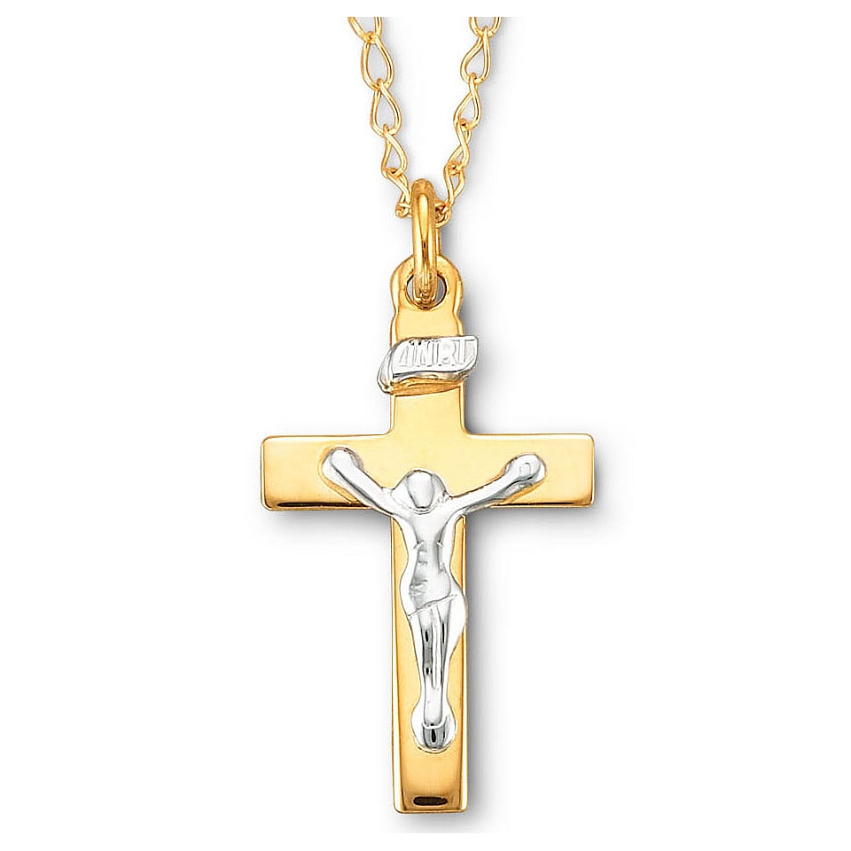 Childs 14K Gold Crucifix Pendant, Girls