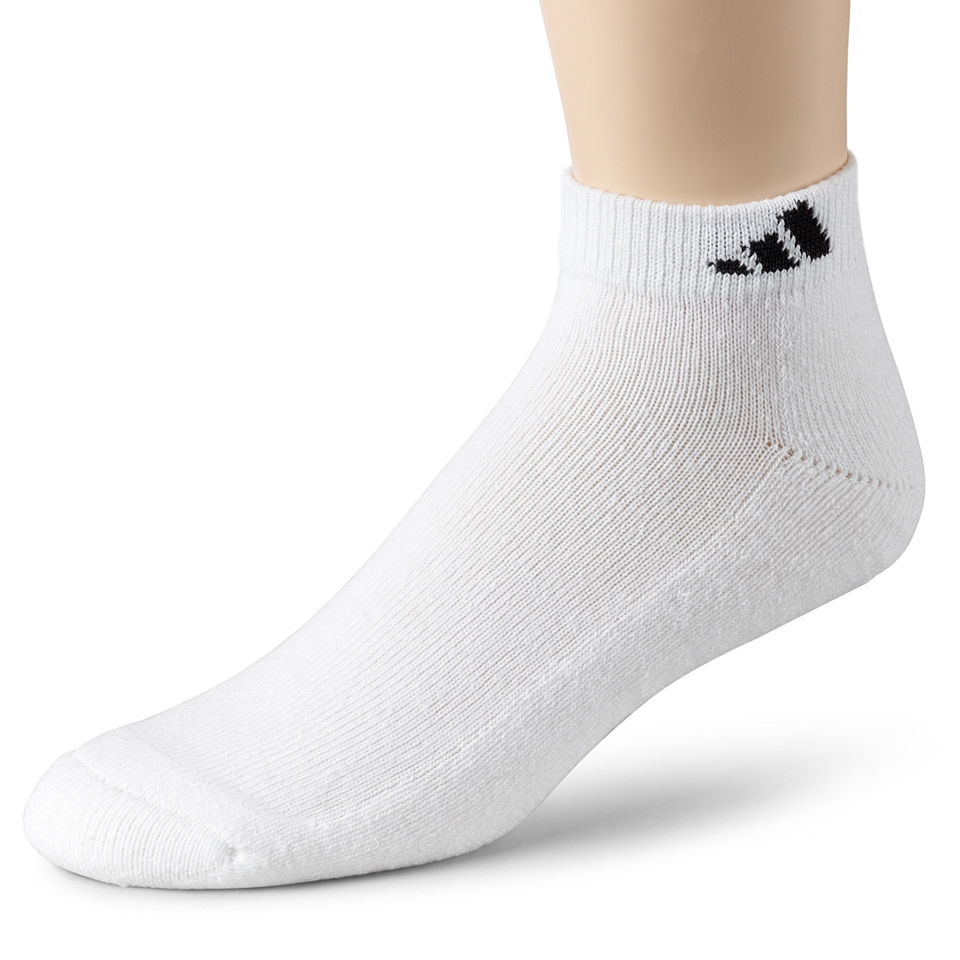 Adidas 6 pk. Low Cut Athletic Cushion Socks, White, Mens