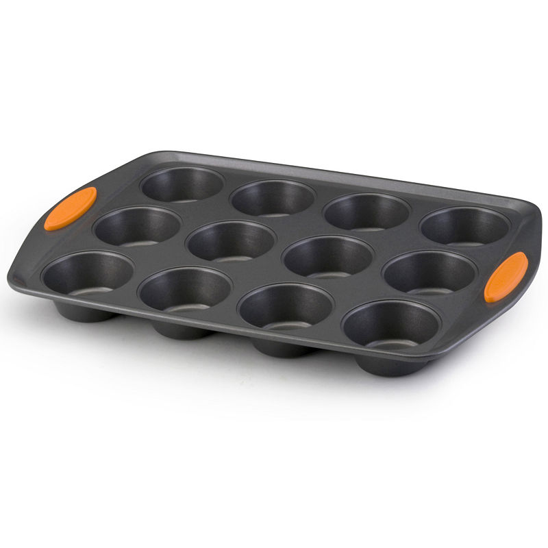 Rachael Ray 12-Cup Muffin Pan, Gray