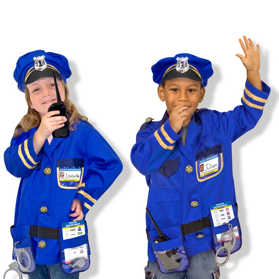 Melissa & Doug Police Officer Costume Set, Yellow/Blue